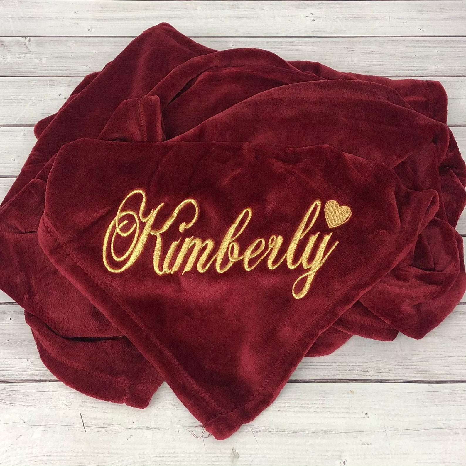 Personalized Custom Soft Blanket with SCRIPT Name & HEART 9 Etsy