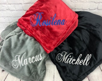 Personalized Soft Throw Blanket with SCRIPT Name