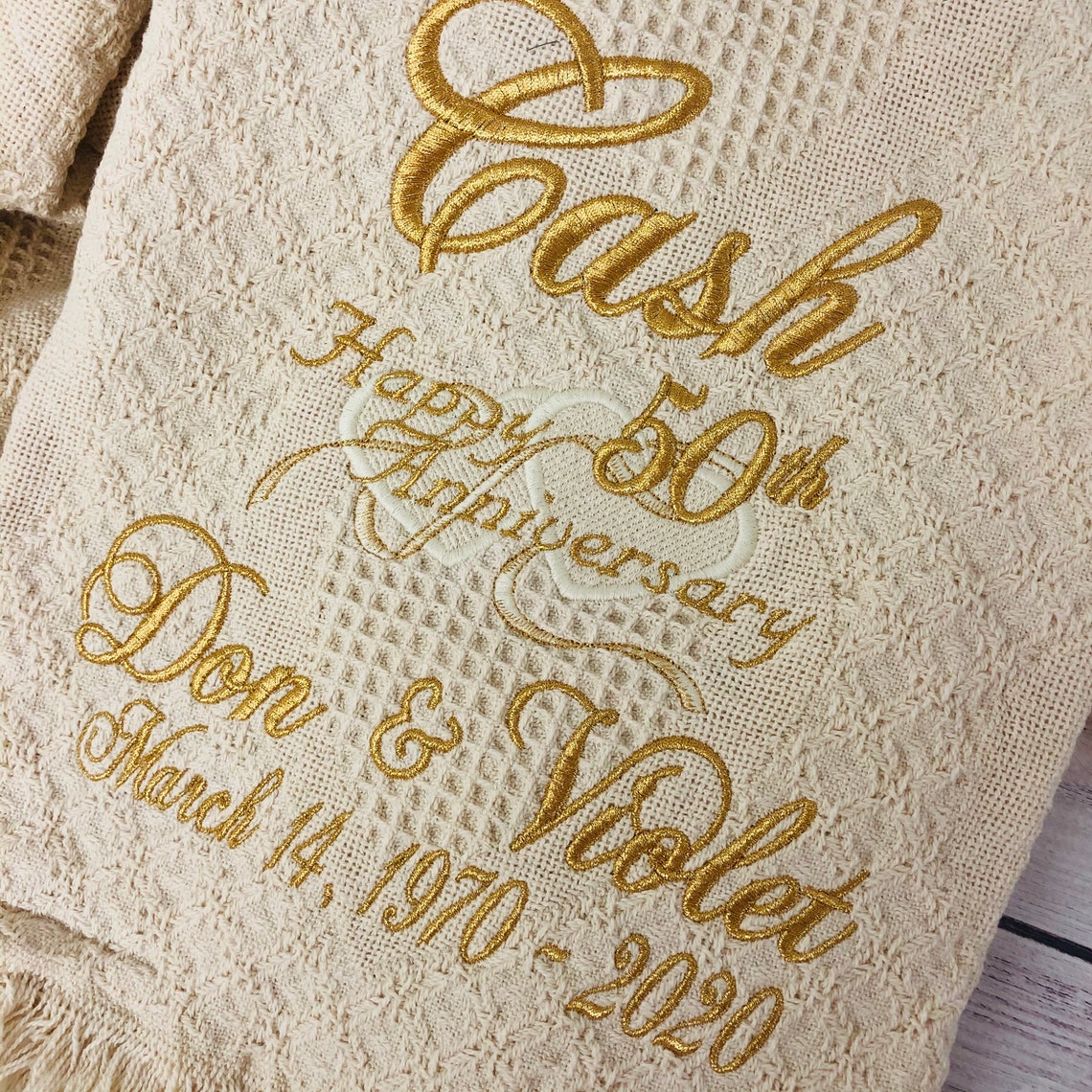 Wedding Anniversary Throw Choose Any Year Personalized Etsy