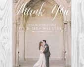 Custom Photo Wedding Thank You Card, Calligraphy Thank You Card, Wedding Thank You Card Photo