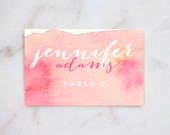 Calligraphy Name Escort Cards - Printable pink name card - Custom Name Cards - DIGITAL - Print at Home Wedding Name Cards