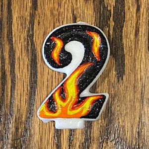 Handcrafted "Flame" or ANY Themed Birthday Candles- Decorated To Your Liking