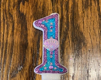 Handcrafted &quot;Little Mermaid&quot; or ANY Themed Birthday Candles- Decorated To Your Liking