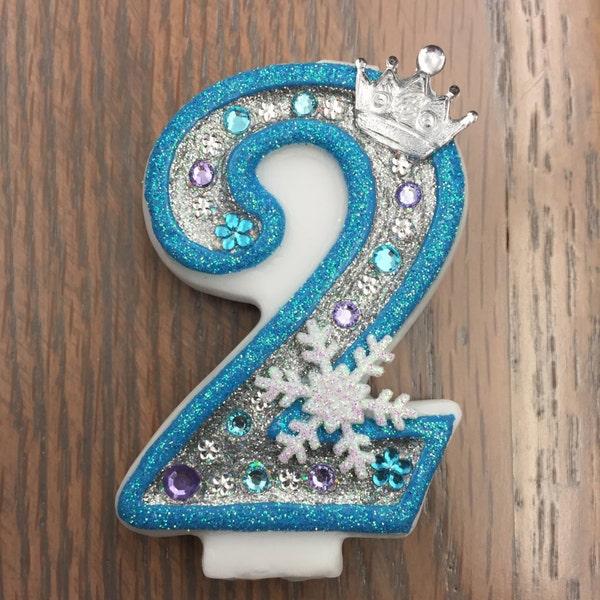 Handcrafted "Frozen" or ANY Themed Birthday Candles- Decorated To Your Liking