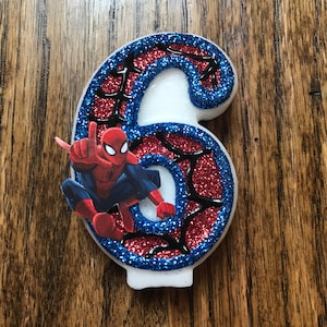 Handcrafted "Spiderman" or ANY Themed Birthday Candles- Decorated To Your Liking