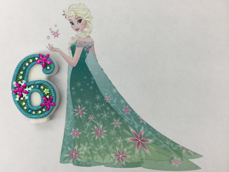 Handcrafted Frozen Fever or ANY Themed Birthday Candles Decorated To Your Liking image 5