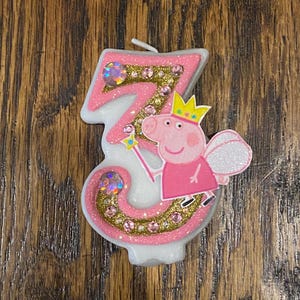 Handcrafted &quot;Peppa Pig&quot; or ANY Themed Birthday Candles- Decorated To Your Liking