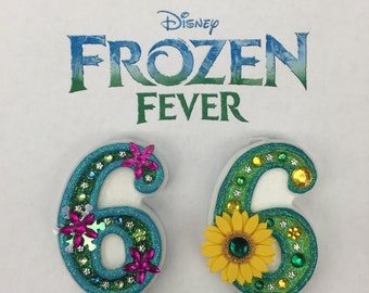 Handcrafted "Frozen Fever" or ANY Themed Birthday Candles- Decorated To Your Liking