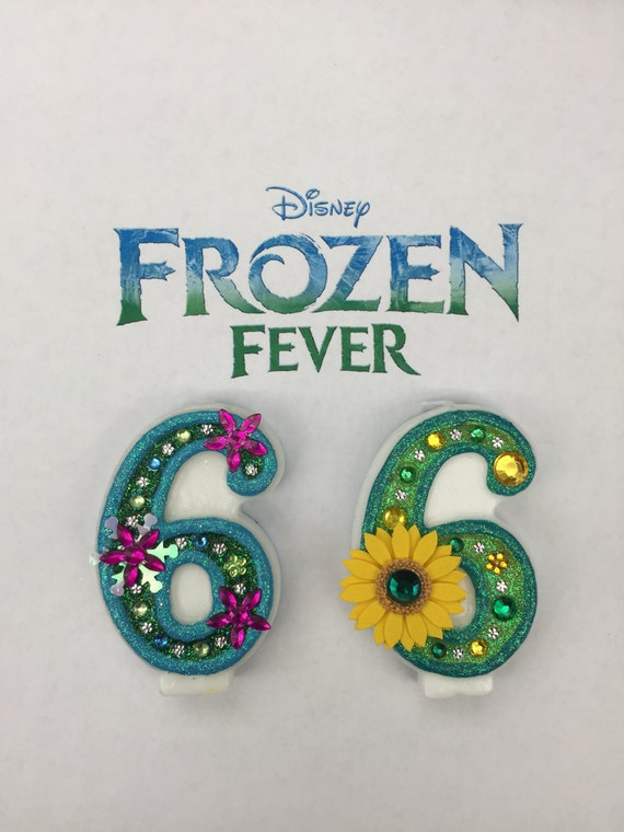 Handcrafted "Frozen Fever" or ANY Themed Birthday Candles- Decorated To Your Liking