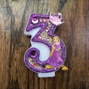 Handcrafted "Rapunzel" or ANY Themed Birthday Candles- Decorated To Your Liking