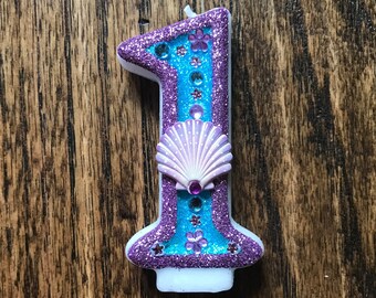Handcrafted "Little Mermaid" or ANY Themed Birthday Candles- Decorated To Your Liking