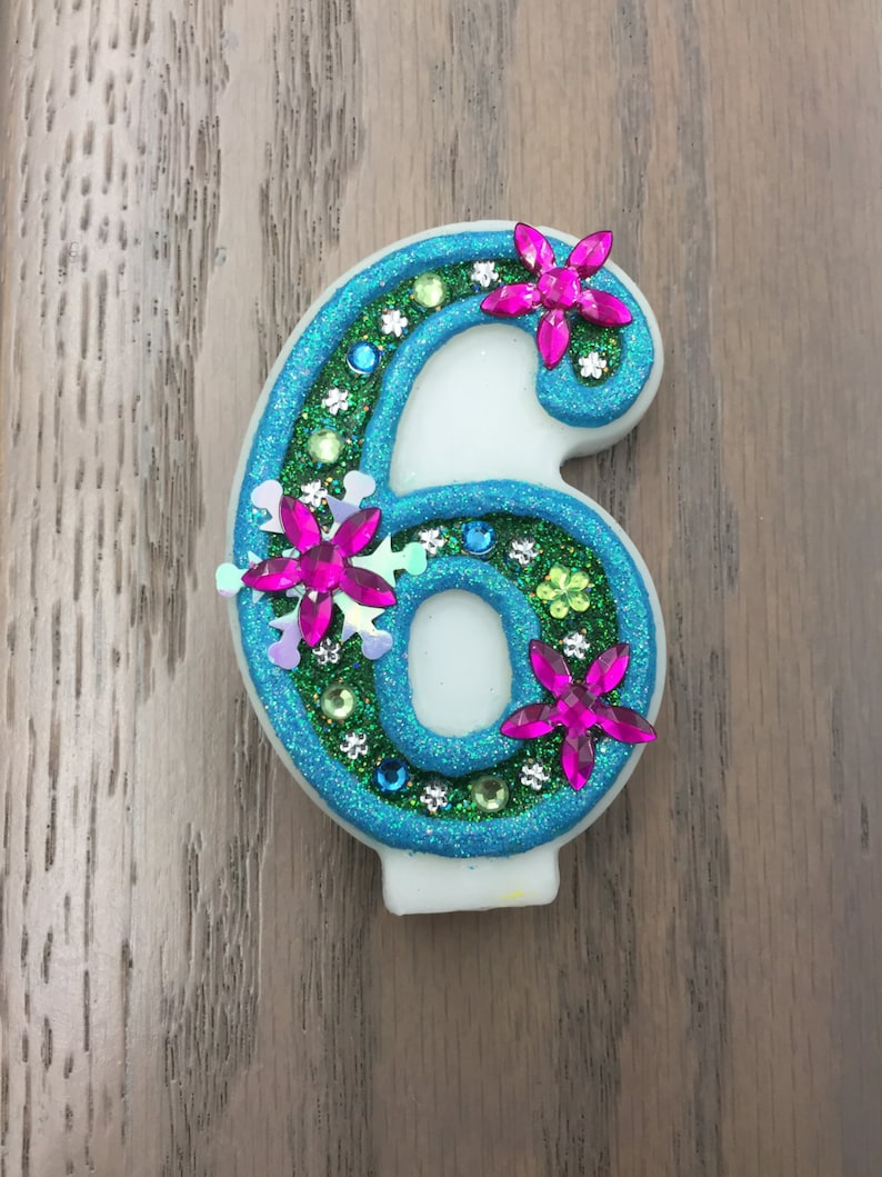 Handcrafted Frozen Fever or ANY Themed Birthday Candles Decorated To Your Liking image 3