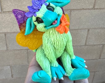 Polymer clay elegant Griffins - Glitter Wings Resin - Desk Pets, Work Buddies, Birthday Gifts, Custom Gifting