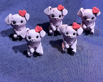 Desk buddies, Spring Pigs, Piglets - Polymer clay figurines - Customs available