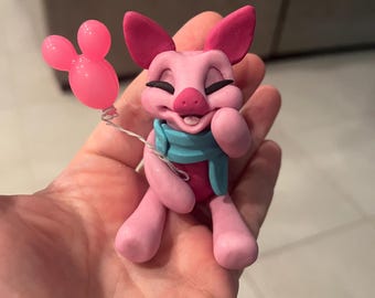 Happy Piglet with Mickey Balloon
