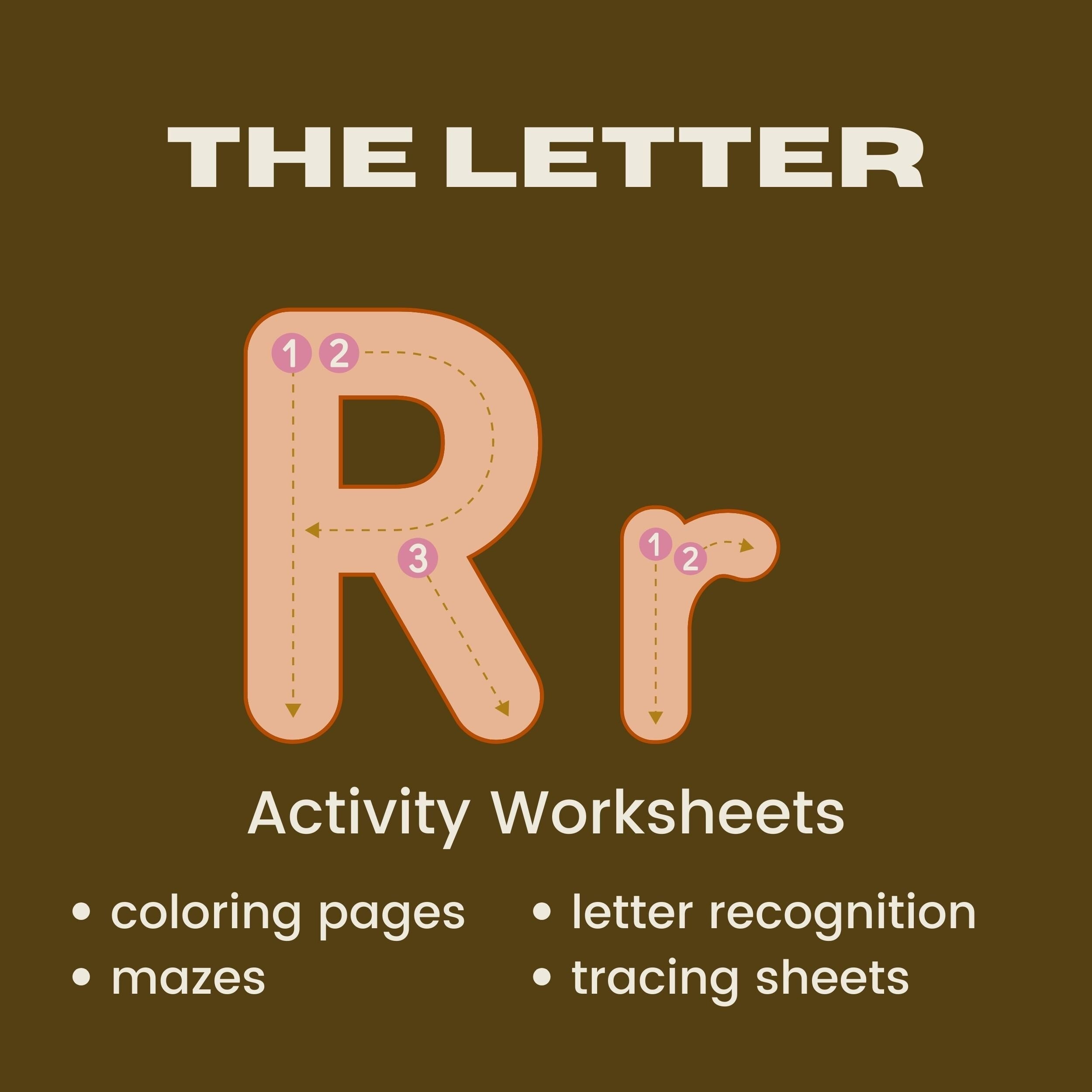 The Letter R Printable Worksheets, Homeschool Products, Children 35