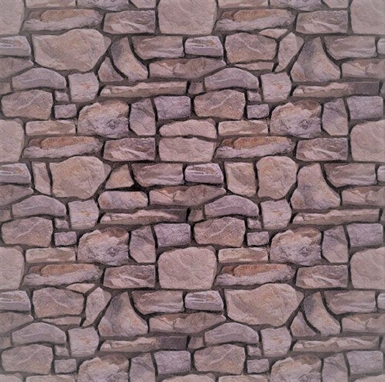 5 SHEETS embossed paper bumpy stone wall 21cm x29cm each sheet SCALE 112 free shipping