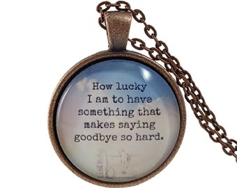 Winnie the Pooh Quote, Goodbye Gift Necklace, Moving Going Away, Miss You, Saying Goodbye Leaving Gift, Personalized Gift