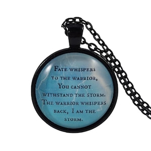 Fate Storm Quote Necklace, Fate Whispers I Am The Storm Personalized Inspirational Encouraging Gift, Warrior Quote, Stocking Stuffer