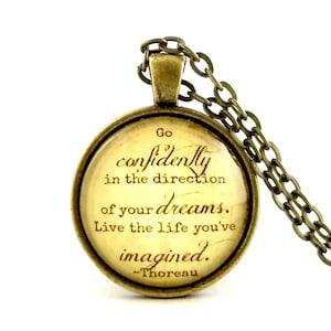 Encouraging Gift, Thoreau Quote, Go Confidently In The Direction Of Your Dreams, Live The Life You&#39;ve Imagined, Personalized Name