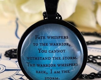 Fate Whispers I Am the Storm Necklace or Keychain | Warrior Quote | Inspirational Strength Gift for Her, Encouragement Gift | Personalized