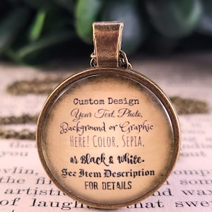 Personalized Custom Necklace or Keychain | Your Quote or Photo | Custom Gift for Her, Birthday Gift, Memorial Gift | Glass Dome Pendant