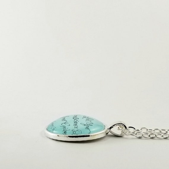 Jiminy Cricket Let Your Conscience Be Your Guide Quote Necklace