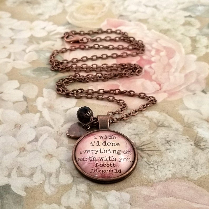 F Scott Fitzgerald Great Gatsby Quote Necklace I Wish I'd - Etsy