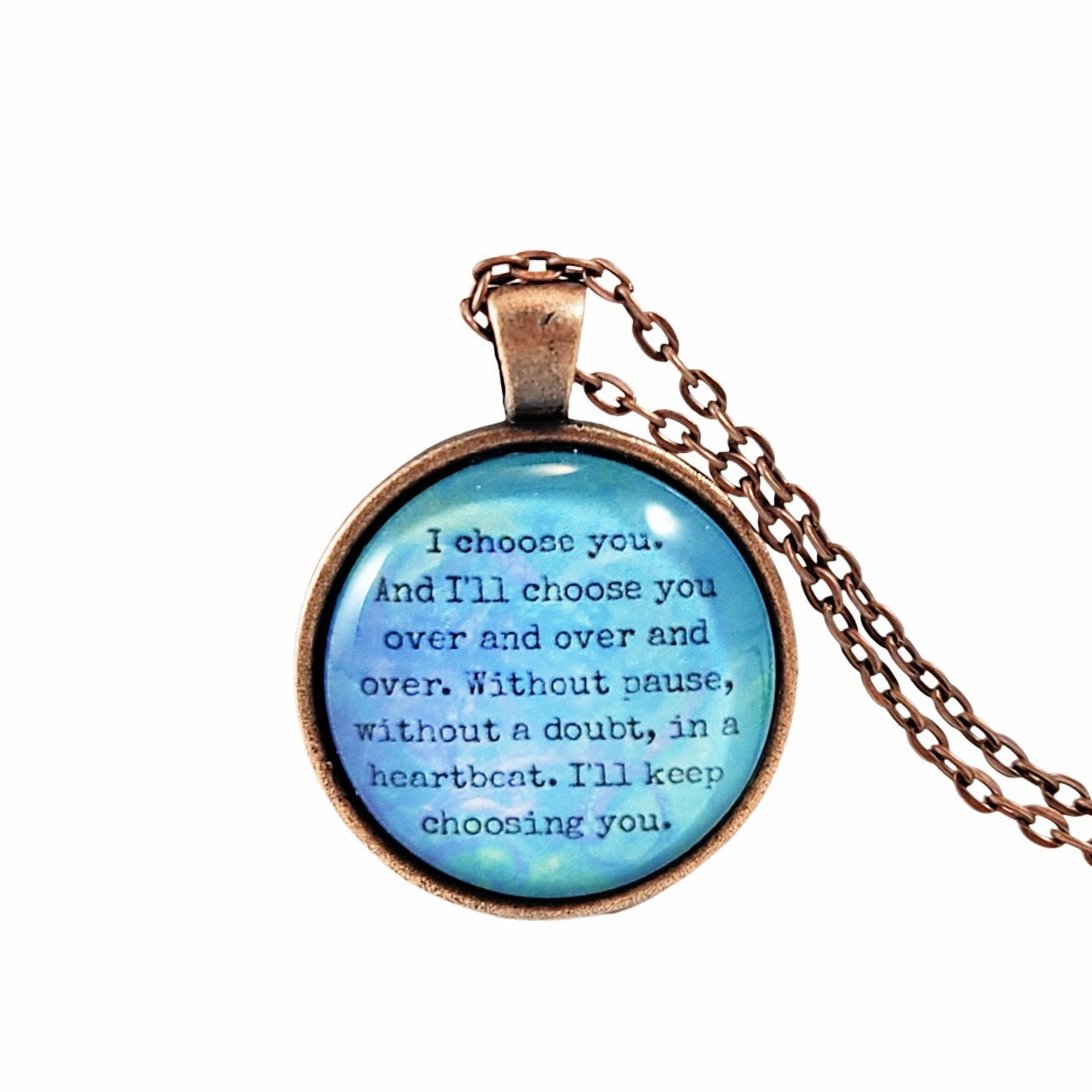 Meaningful Gifts For Her
 I Choose You Quote Necklace Meaningful Gift Romantic Gift Etsy