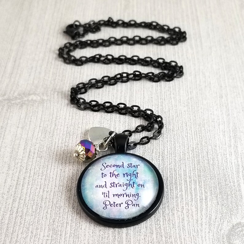Peter Pan Quote Second Star to the Right Gift for Her JM | Etsy