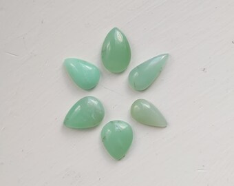 Chrysoprase cabochon teardrop shape