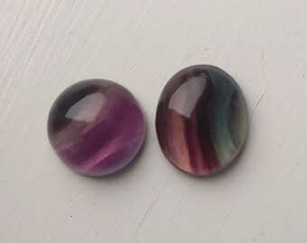 Large Purple Fluorite oval cabochon 49x32mm
