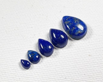 Lapislazuli Tropfen Cabochon - (1) - 3x5-9 x 13 mm Blauer Lapis Cabochon - flache Rückseite Birne Edelstein - Lapislazuli Edelstein - Größe wählen