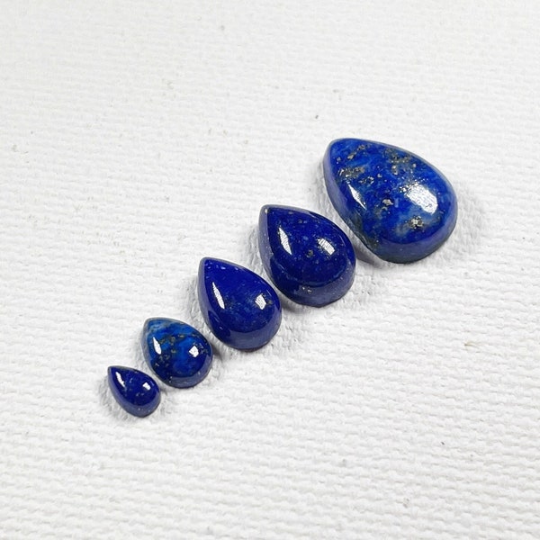 Lapis Lazuli Teardrop Cabochon - (1) - 3x5-9x13mm Blue Lapis Cabochon - Flat Back Pear Gemstone - Lapis Lazuli Gemstone - Choose Size