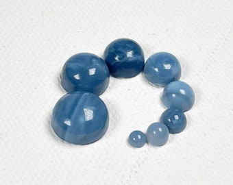 Round Blue Opal Cabochon - (1) - 3-10mm Round Cabochon - Flat Back Blue Opal Gemstone - Smooth Blue Opal Cabochon - Choose Size