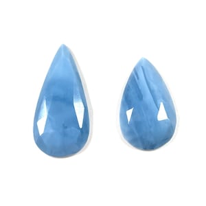 Blue Opal Rose Cut Pear Cabochon 1000-1001 Polished Blue Opal Loose Cabochon, Loose Gemstone Blue Opal Cabochon Faceted Teardrop
