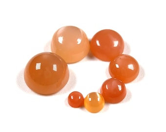 Round Peach Moonstone Cabochon - (1) - 3-9mm Round Cabochon - Flat Back Moonstone Gemstone - Smooth Moonstone Cabochon, Peach Gemstone