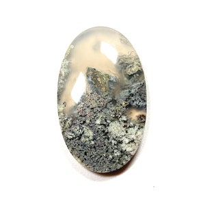 Moss Agate Oval Cabochon, #1055 Agate Cabochon Multi Color, Seascapes Cabochon, Multi Color Dendritic Moss Agate Gorgeous Semi Translucent