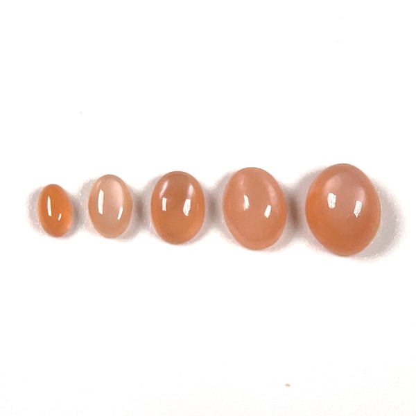 Peach Moonstone Oval Cabochon - (1)  3x5-7x9mmPeach Moonstone Flatback Cabochon - Oval Moonstone Gemstone - Gemstone Oval Moonstone