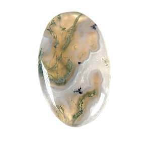 Moss Agate Oval Cabochon, #681 Agate Cabochon Multi Color, Seascapes Cabochon, Multi Color Dendritic Moss Agate Gorgeous Semi Translucent