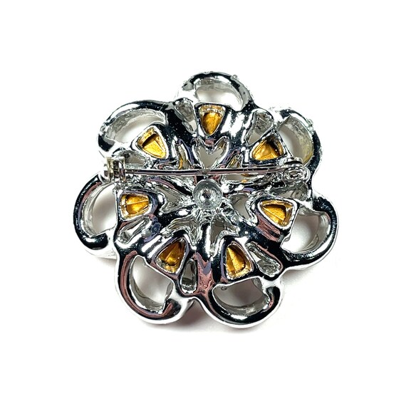 Vintage Bell Shape Rhinestone Round Costume Brooc… - image 4