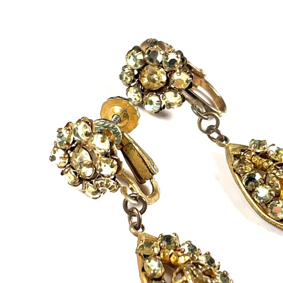 Vtg Miriam Haskell Signed Huge Drop Dangle Topaz … - image 5