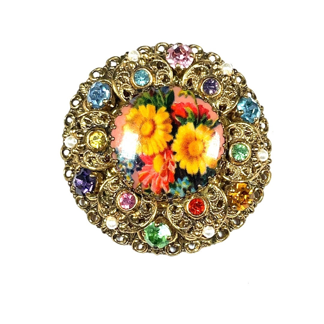 お手頃価格 Germany Western Vtg Style Colorful Motif Floral Unmarked その他