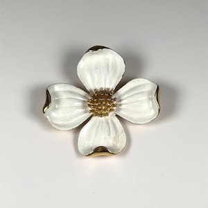 Vintage Trifari Trifari Dogwood Brooch Vintage Crown Trifari White