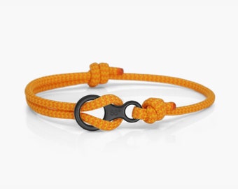 Pulsera de cuerda descendente con cierre en forma de 8, color negro y zigzag Sunset, de acero inoxidable