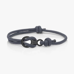 Armband med figur 8-spänne och nedstigningsrep, rostfritt stål, antracitgrått och svart
