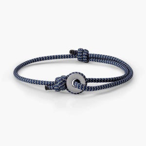 Storm & Silver Sailing Thimble Bracelet - Durable Black Rope for Sailing Enthusiasts