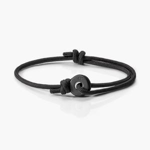 Black & Black Sailing Thimble Bracelet - Durable Black Rope for Sailing Enthusiasts