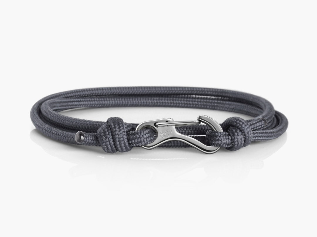 Charcoal Grey & Silver Climbing Bracelet Carabiner Bracelet - Etsy UK