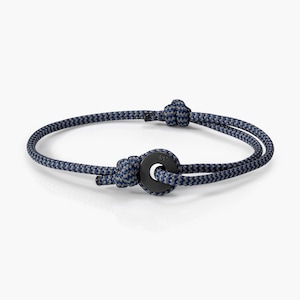 Storm & Black Sailing Thimble Bracelet - Durable Black Rope for Sailing Enthusiasts